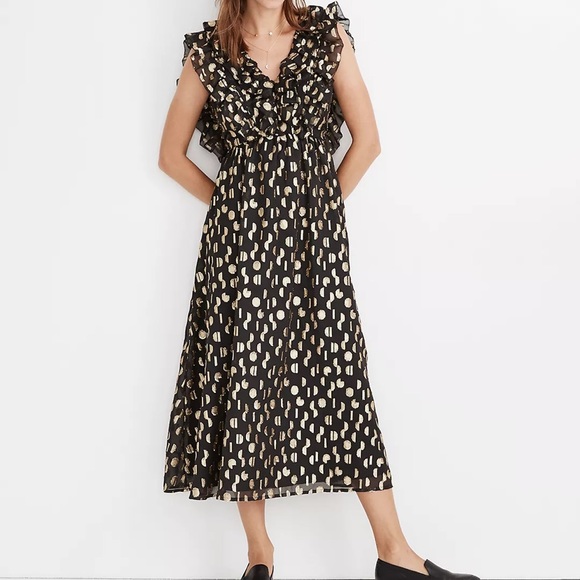 Madewell Metallic Dot Dress - Picture 1 of 9